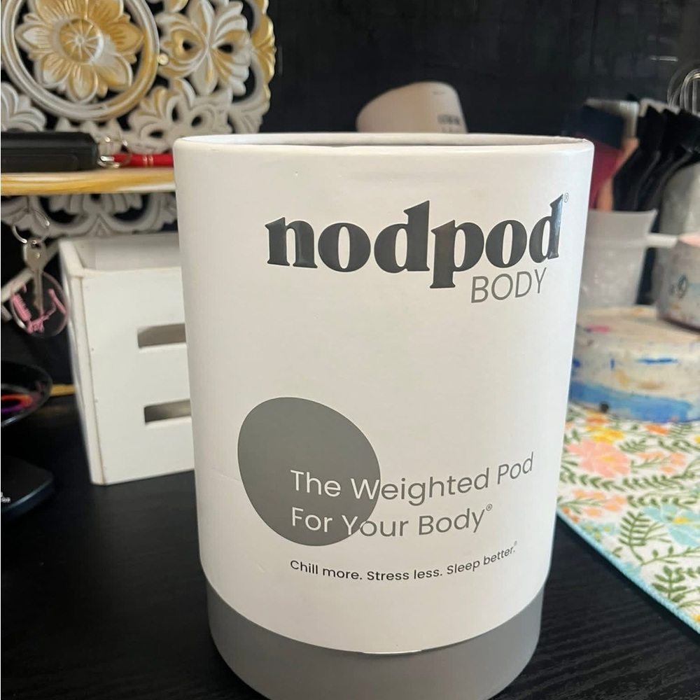 nodpod Body Weighted Pod - White & Gray - Calming Sleep Aid